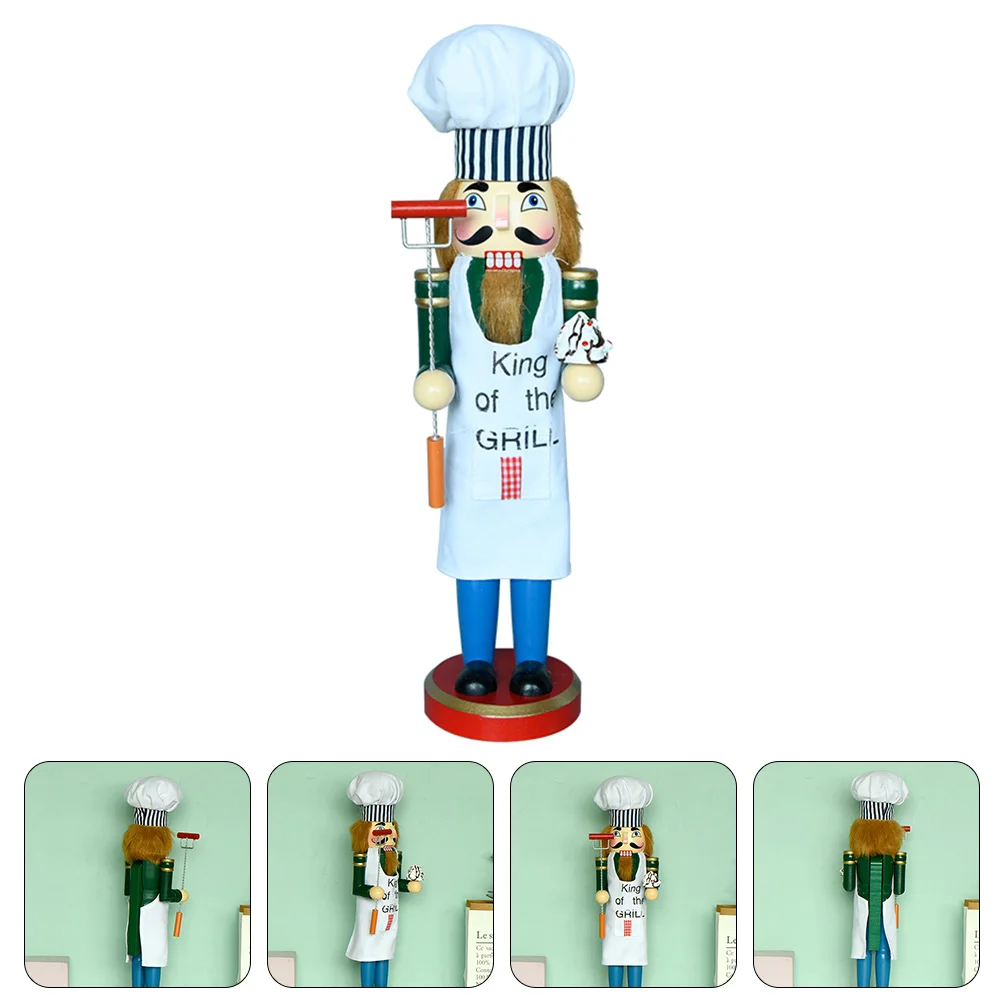 

Nut Crackers Chef's Nutcracker Sushi Ornament Shaped Decoration Wood Animals Modeling Decorations