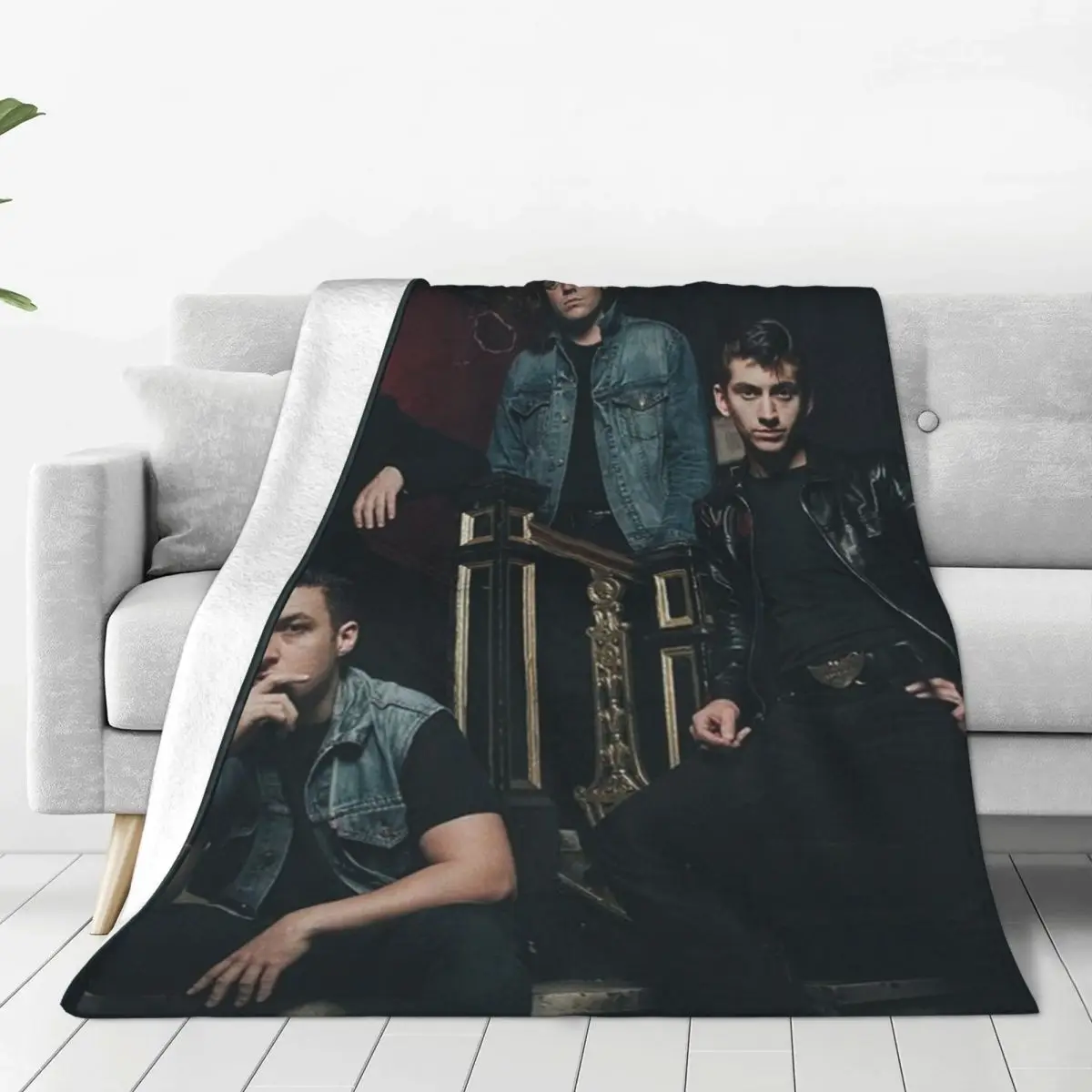 A-Arctic Band Flannel Blanket M-Monkeys British Rock Music Album Warm Soft Throw Blanket for Bedroom Bedspread Sofa Bed Cover