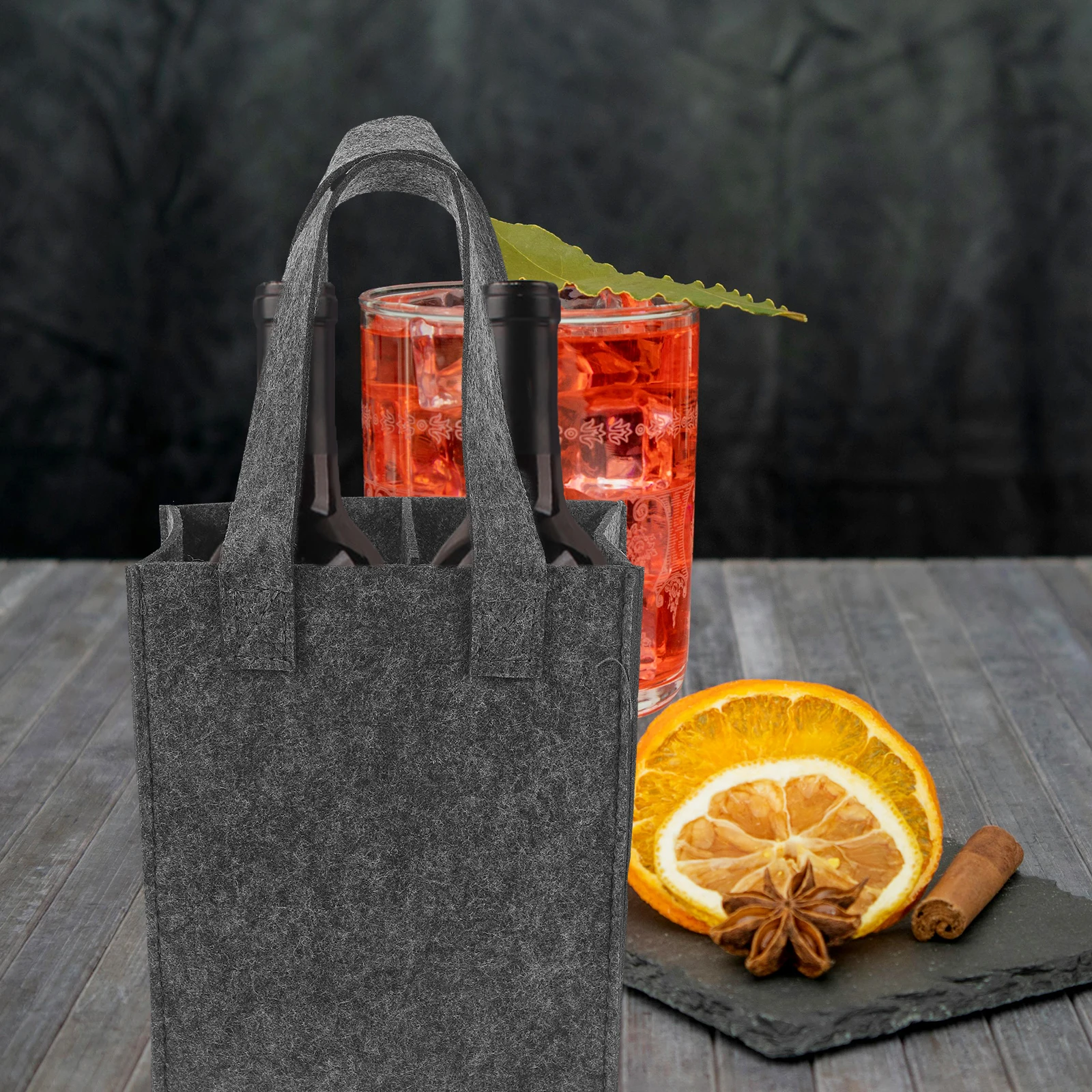 

Felt Wine Bag 2 Bottle Pouch Sleek Design Construction Portable Wine Gift Pouches for Various Occasions