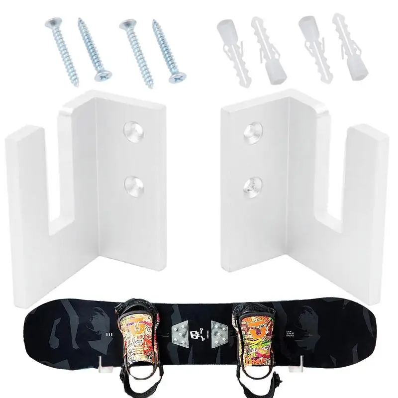 

Wall Mount Ski Board Rack 1 Pair Snowboards Display Holder Rack Space Saving Indoor Snowboard Storage Organization For Sports