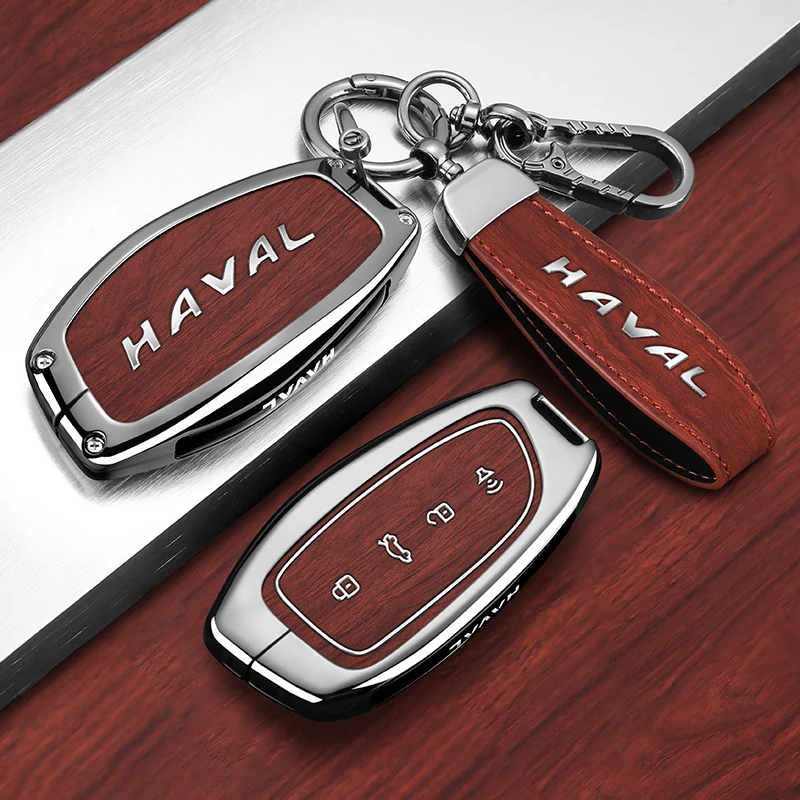 Zinc Alloy Car Key Case for HAVAL Menglong Hover H9 2025 2026 Keychain Remote Cover Shell Housing Ring Holder Fob Accessories