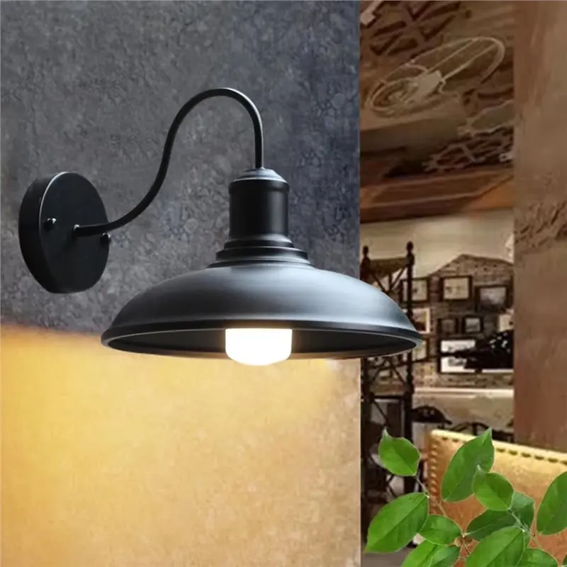 ABGH-For Cafe Corridor Aisle Wrought Iron Bar Wall Light Retro Loft Industrial Style Wall Lamp For Bedroom A