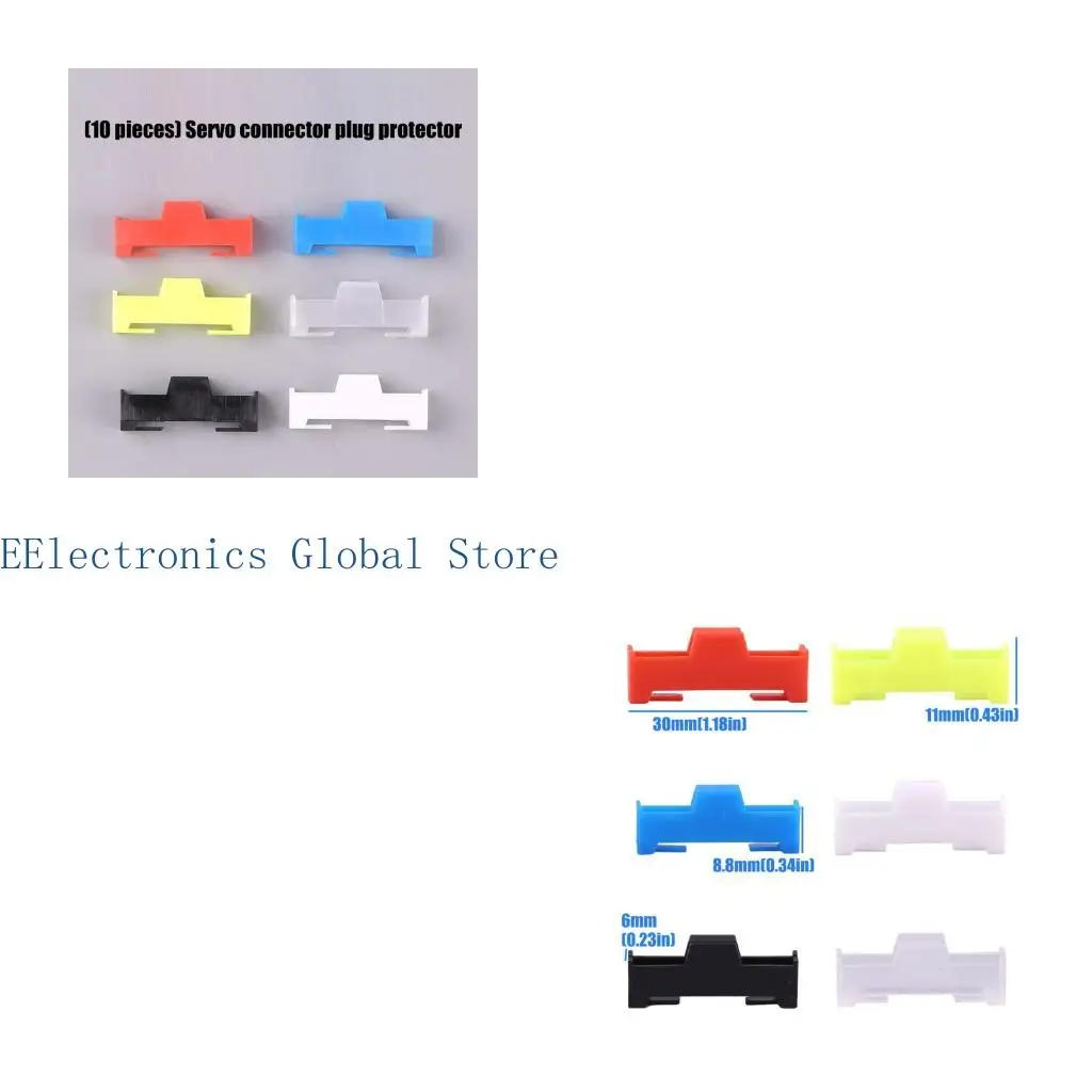 462B ABS Servo Extension Cable Connectors Buckle Clip 10Pack for Remote Airplanes Drones Wiring, Joint Protectors and Wire Cover