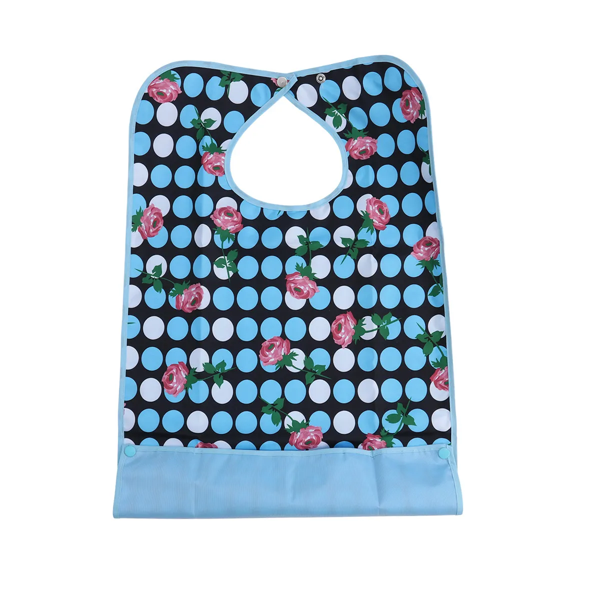 Adult Bib Double Layer Waterproof Clothing Protector Mealtime Clothes Protector Detachable Crumb Catcher Breathable Comfortable
