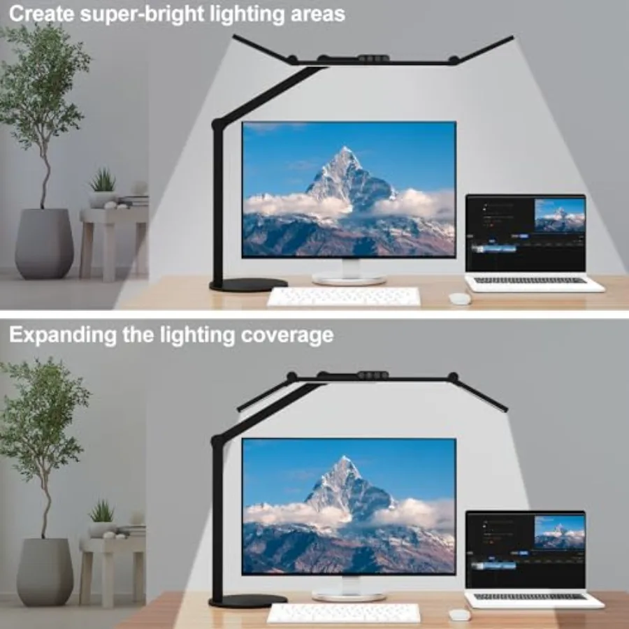 Architect Desk Lamp with Atmosphere Lighting, Adjustable Led Desk Light for Home Office with Base, 24W Bright Auto Dimming Tabl - view 2