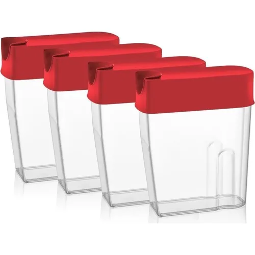 Qlux 4'lü Floppy Storage Container Red 1700 ml