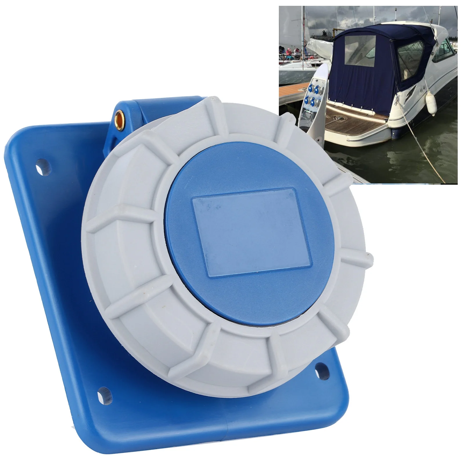 قارب الشاطئ مقبس الطاقة مع طوقا IP67 مقاوم للماء 16A 220 ‐ 250 فولت لليخوت RV متنقل منفذ مقبس الطاقة RV المقبس