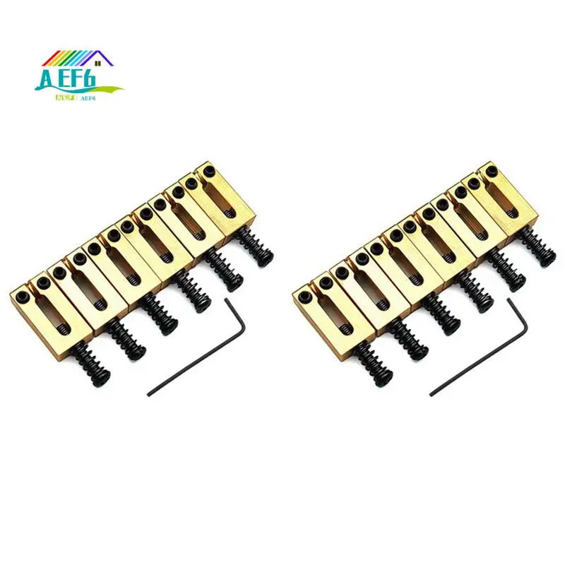 

AEF6-12Pcs 10.5Mm Brass Saddles With Stainless Steel Roller Electric Guitar Tremolo Bridge Saddles