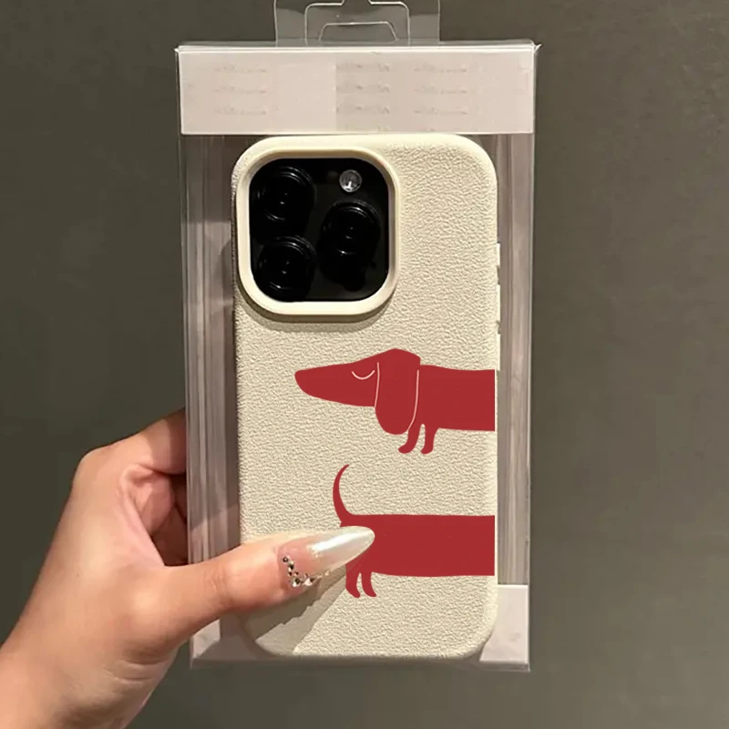 Red Dachshund Pattern Phone Case For iPhone 17 Pro Air 16 15 14 13 12 14 Pro Max 16E X XR XS Max Plus Soft TPU Back Cover Cases - náhled 5
