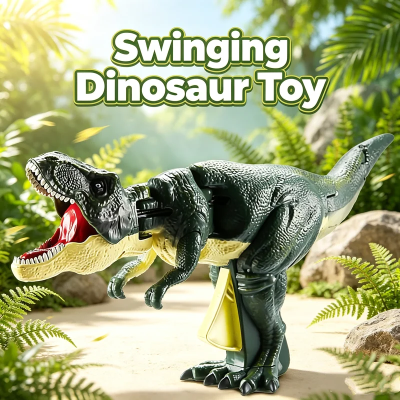 Hand Pressed Automatic Swinging Bite Simulation Model T Rex Dinosaur Toy Desktop Decoration Boys Birthday and Holiday Gifts