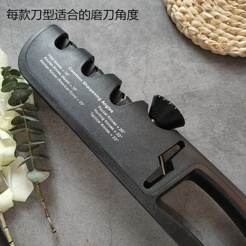 1Pc Black/Red Stainless Steel Kitchen Facilitative Sharpener Tool Angle Adjustable Five In One Knife Professional