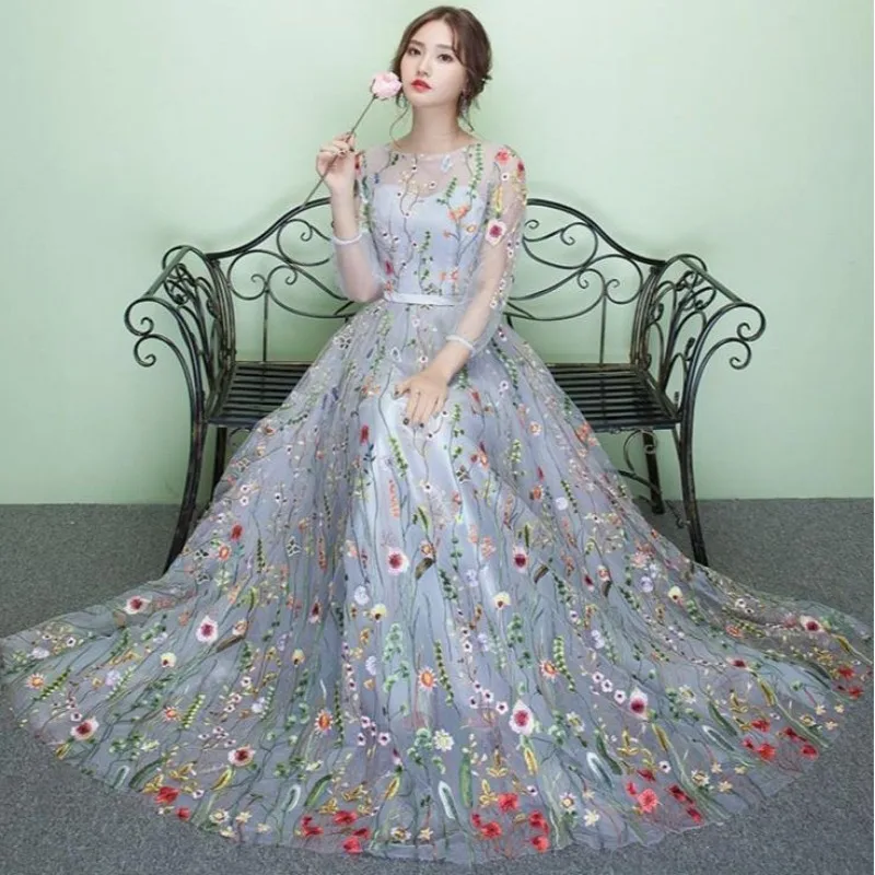 Femmes robe de soirée Oriental femmes Cheongsam Noble Style chinois élégant longue Qipao luxe Robes de mariée vêtements Vestido