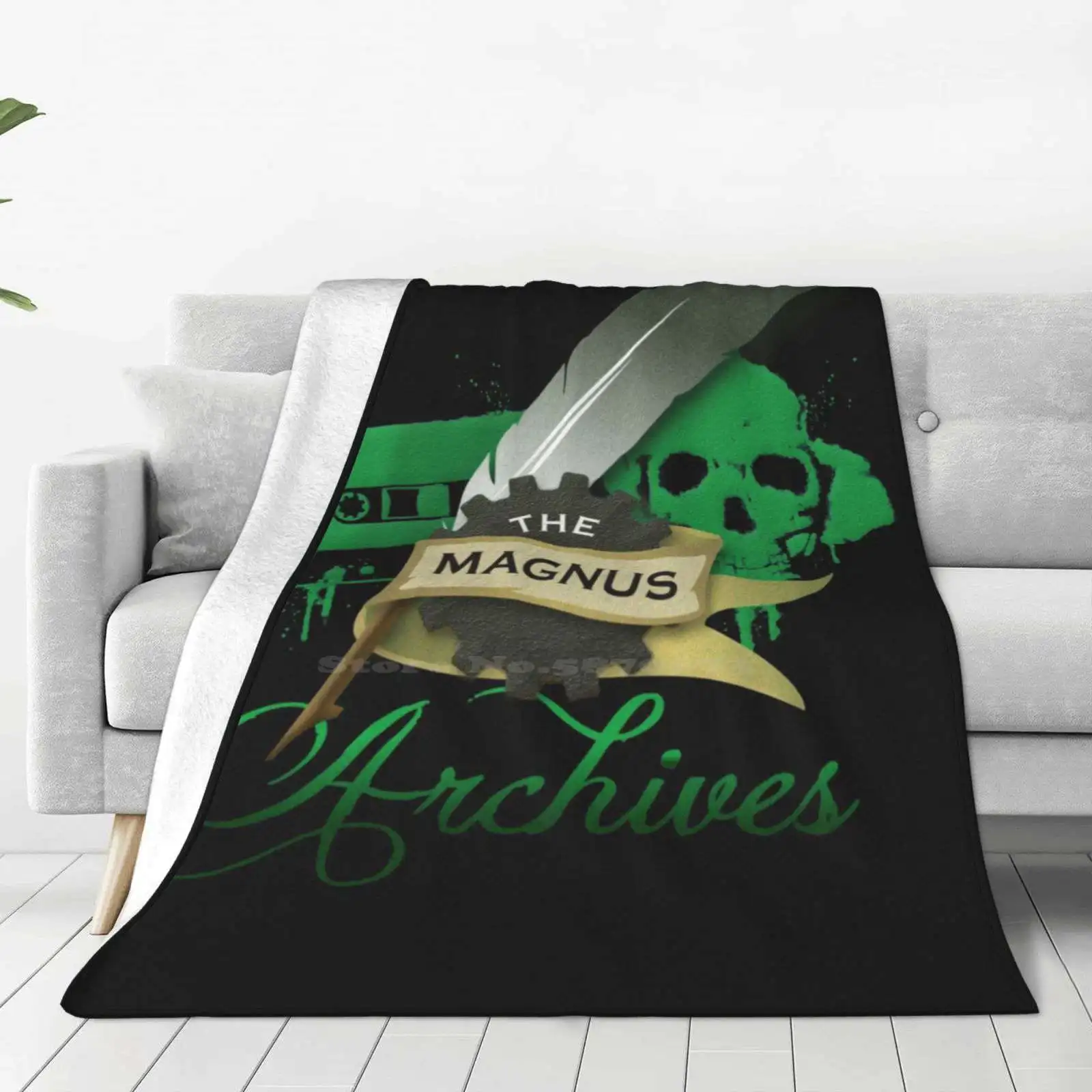 The Magnus Archives Logo New Arrival Fashion Leisure Warm Flannel Blanket Logo The Magnus Archives Rusty Quill Ink Cog Banner