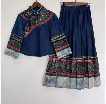 Chinese Ethnic Style High-end Light cooked Style Retro National Style Suit Skirt