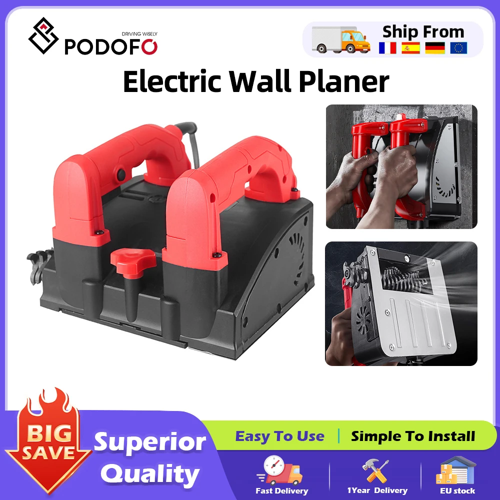Podofo 1200W Cepilladora Eléctrica de Pared Sin Polvo 90 ° Espátula Rasuradora de Paredes sin Ángulos Muertos para Papel Tapiz, Pintura y Masilla