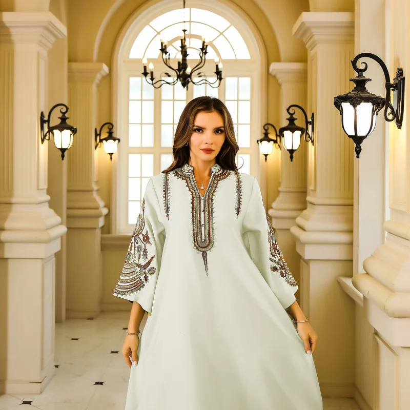 Eid Ramadan Elegant Arabian Abaya Dubai Luxury Embroidery Evening Party Dress Kaftan Caftan Kebaya Islamic For Women Vestidos