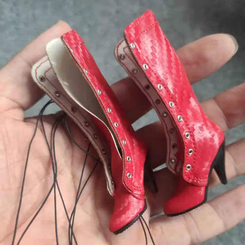 

Красные ботинки, однотонная обувь для женщин 1/6 HT PH, кукольная игрушка