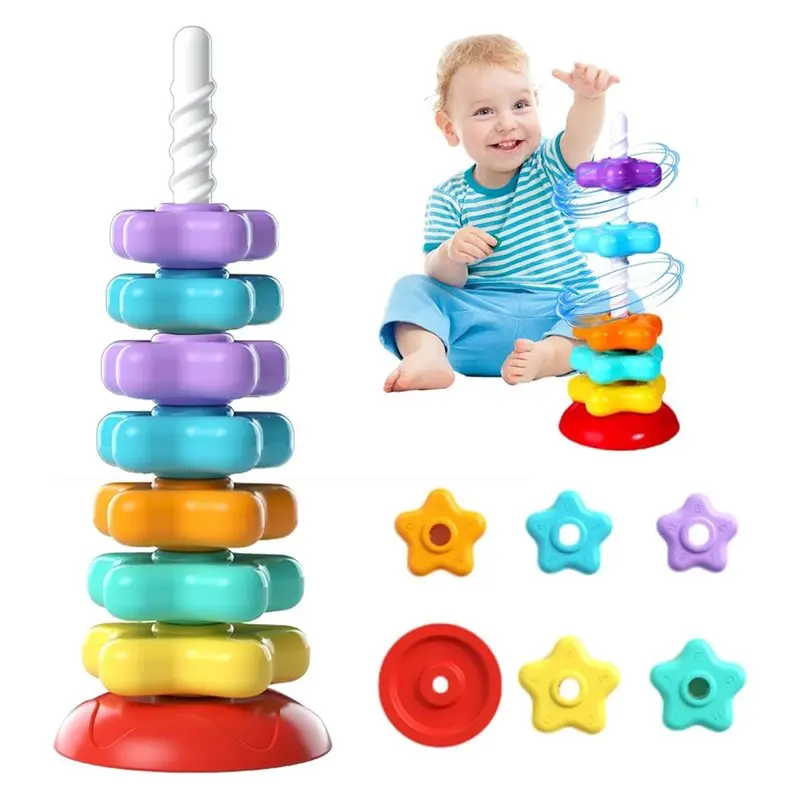 CYGJ-Stacking Toys, Baby Sensory Gear Toys, Rainbow Toys, Early Childhood Education Brain Development Toys A