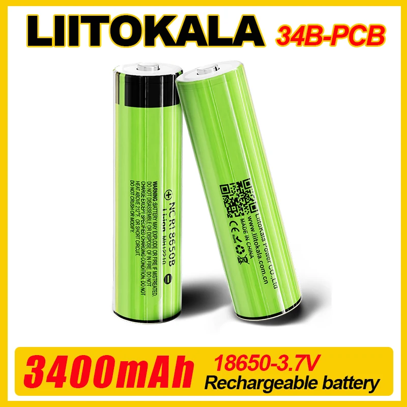 1-30pcs LiitoKala 34B-PCB NCR18650B 3.7v 18650 3500mah Lithium Rechargeable Battery Flashlight batteries Похожие на AliExpress