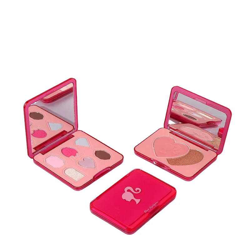 New Miniso Barbie Sweetheart Eye Shadow Plate Six Colors Easy To Apply Glittering Hot Powder Blusher High Cd Makeup Girls Gifts