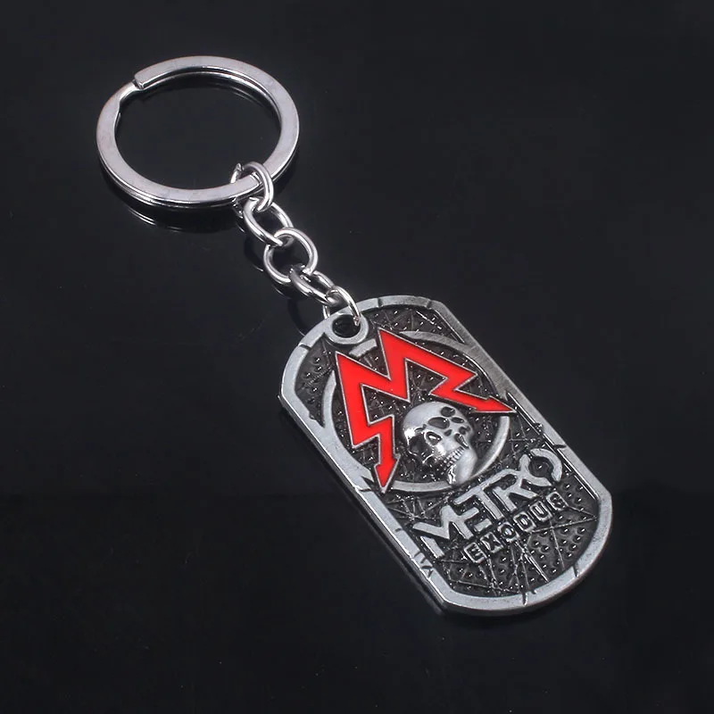 Game Metro Exodus 2033 Keychain Creativity  Dog Tag Skull Metal Pendant Necklace For Men Women Jewelry Accessories Charm Gifts