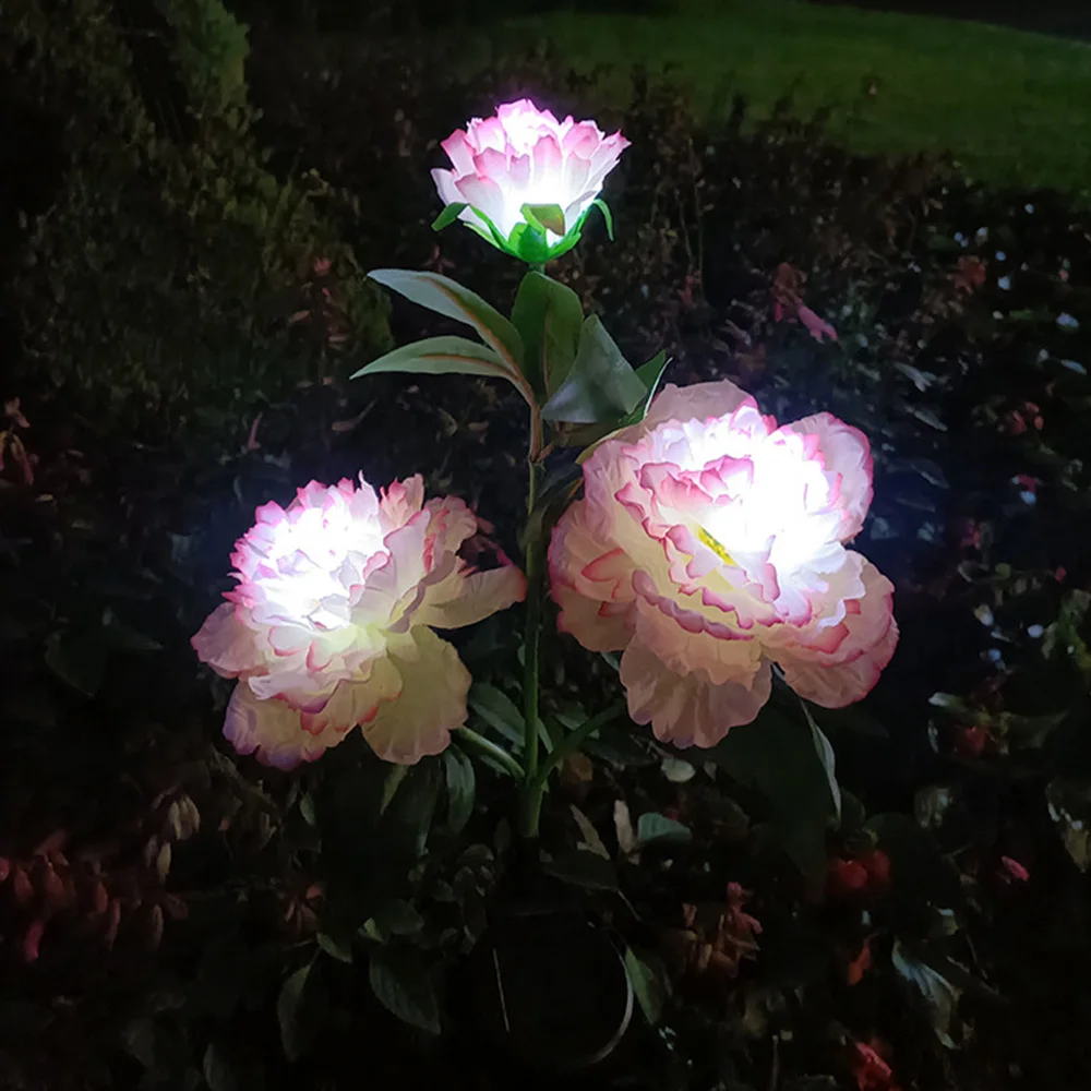 LED Solar Simulation Pfingstrose Blume Solar LED-Licht Garten Hof Rasen Nacht lampe Landschaft Garten Haus Weihnachts dekoration