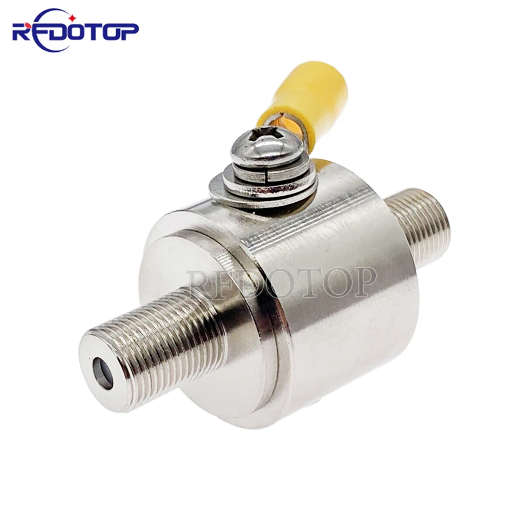 

New F Female to F Female Jack Connector Adapter DC-3GHz 75 Ohm Lightning Surge Protector with 90V Gas Tube Surge Arrester