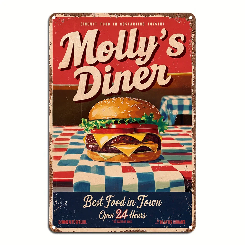 Vintage-Style Aluminum Wall Art Sign - 