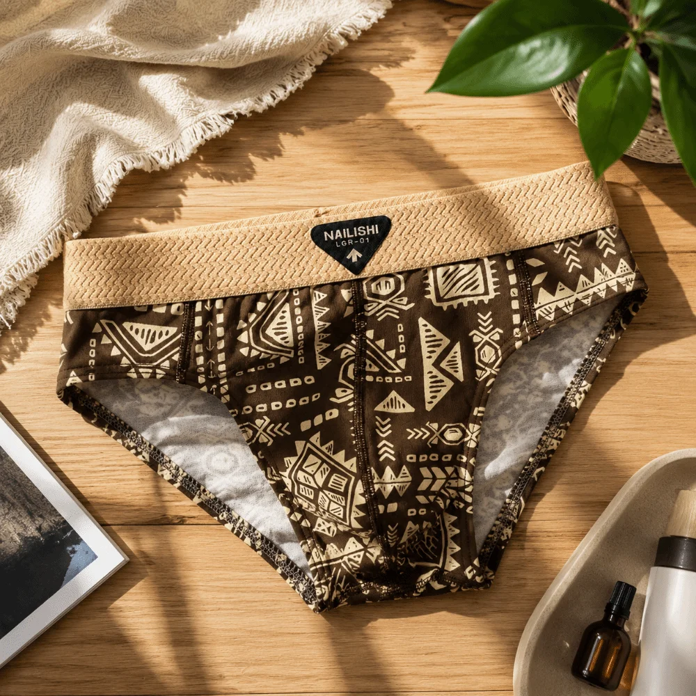 미드 웨이스트 프린트 언더웨어 란제리 스트라이프 트라이 - Pouch Boxer Pouch 리뷰 및 가격