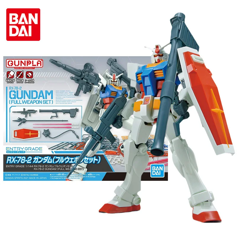 

Bandai натуральная модель Gundam, комплект аниме-фигурки EG 1/144 RX-78, коллекция Gunpla, аниме-фигурки, игрушки для детей