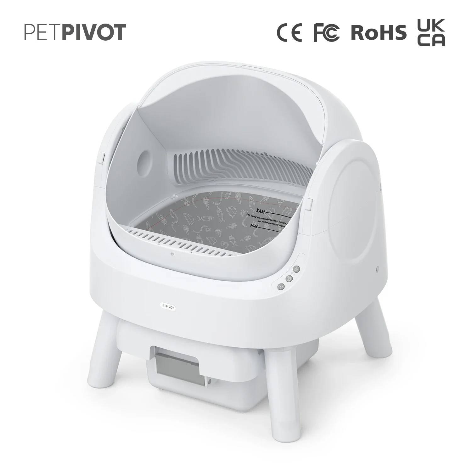 PETPIVOT Popular pet smart product cat litter box fully automatic cleaning large open cat toilet