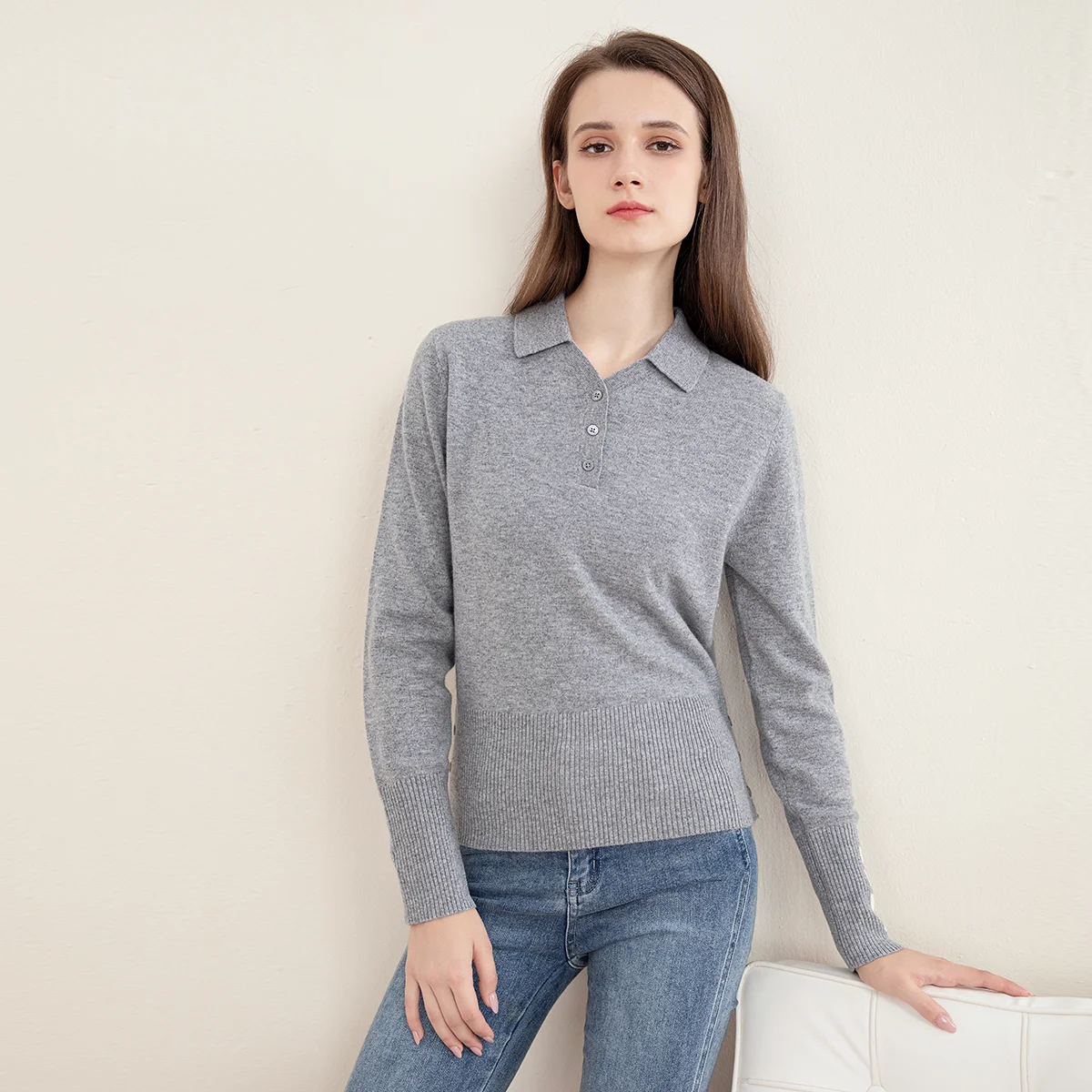 TC-185 Luxury Women\'s 100% Merino Wool Sweater Fashion Polo Pullover Girls TB Clothes Stylish Girls Clothing