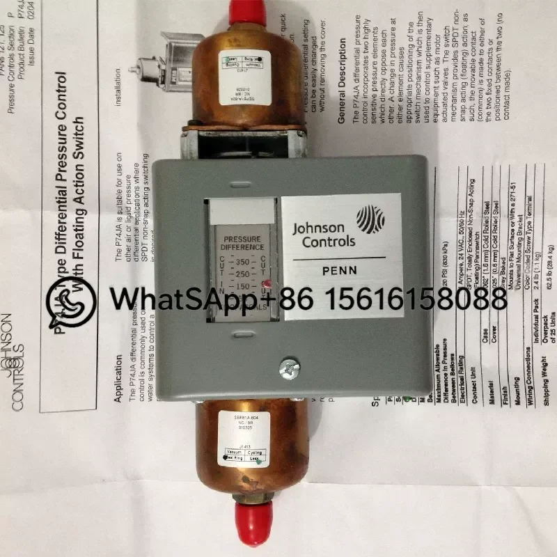 New Johnson P74BA-1C P74EA-8C P74FA-5C P74JA-3C P74FA-9700 P70CA-3C P74FA-3C P74FA-1  Differential pressure controller