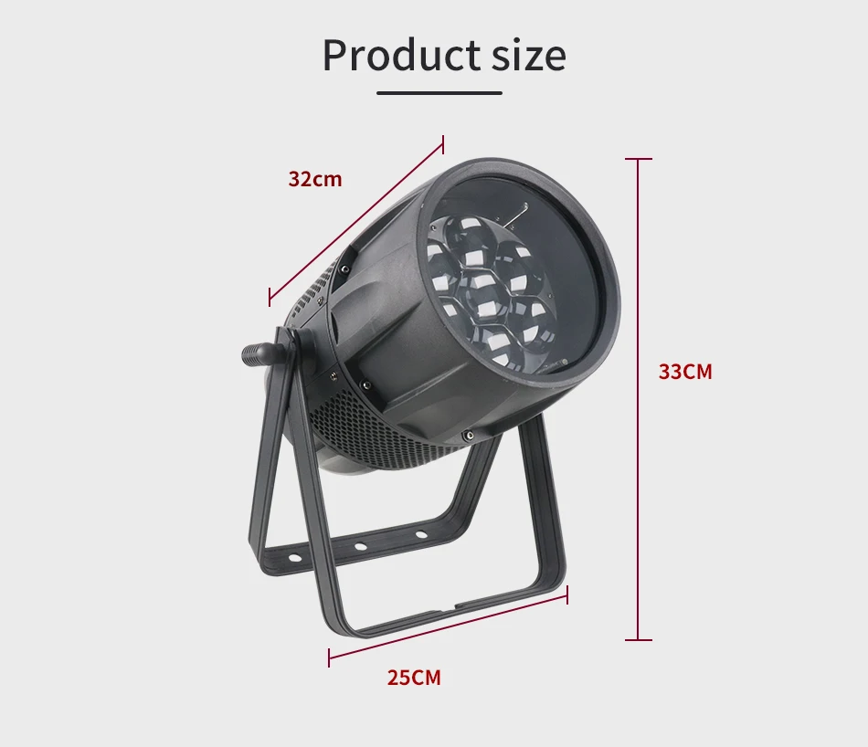 7x40W RGBW 4-in-1 LED Par-Licht Outdoor Zoom Einstellbare Party-Bühnenbeleuchtung für Veranstaltungen und Aufführungen – Detail 4