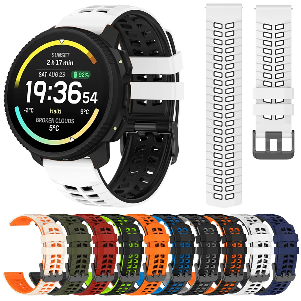 22 mm Silikon-Uhrenarmband für SUUNTO VERTICAL 2/9 PEAK PRO/RACE RUN/Race 2/OCEAN Band für Galaxy Watch3 Gear S3 Atmungsaktives Correa