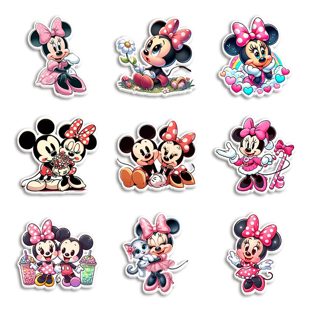 Ciondoli in resina Mickey Minnie senza foro 10 pz/lotto resina cartone animato Disney resina Glitter trasparente bianca planare per le mani