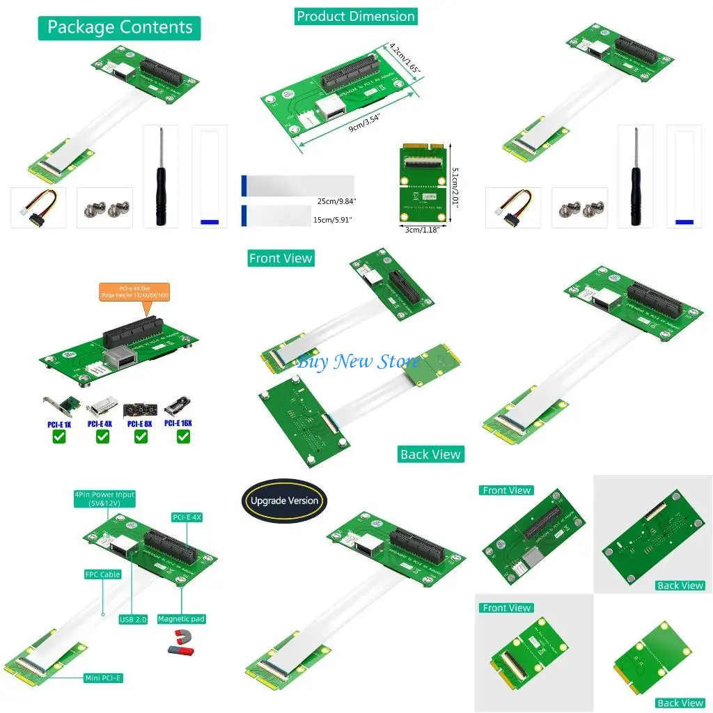 

20ce Riser Mini PCIe Mpcie to PCIe 4x PCI-E Card Card Mini-PCIE WiFi Roser