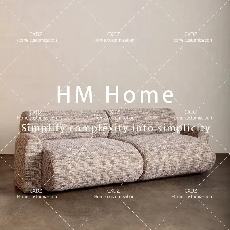 Nordic Fabric Sofa Double Straight Row Simple Household Living Room Furniture Hotel Homestay Movable Sponge Filling