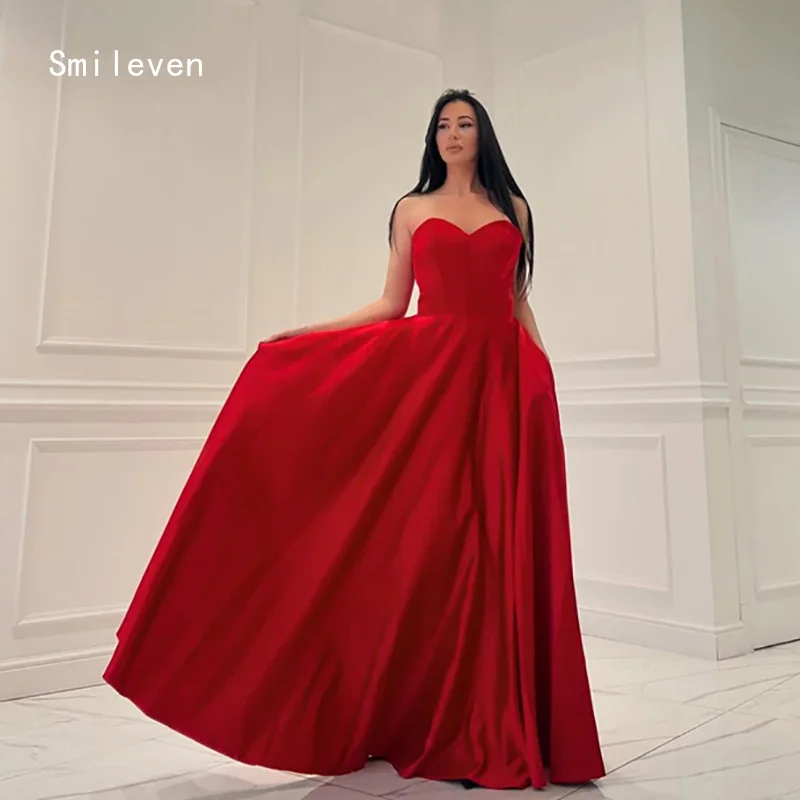 

Smileven Classcial Red A-line فساتين سهرة Prom Dress Draped Party Gowns Sweetheart Occassion Dress Customized 2026