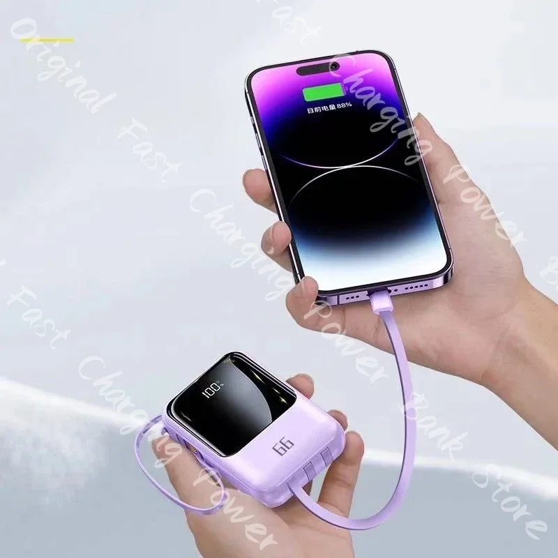Xiaomi power bank 66w carregamento super rápido bateria externa 30000mah mini power bank para iphone samsung carregador com luz de cabo