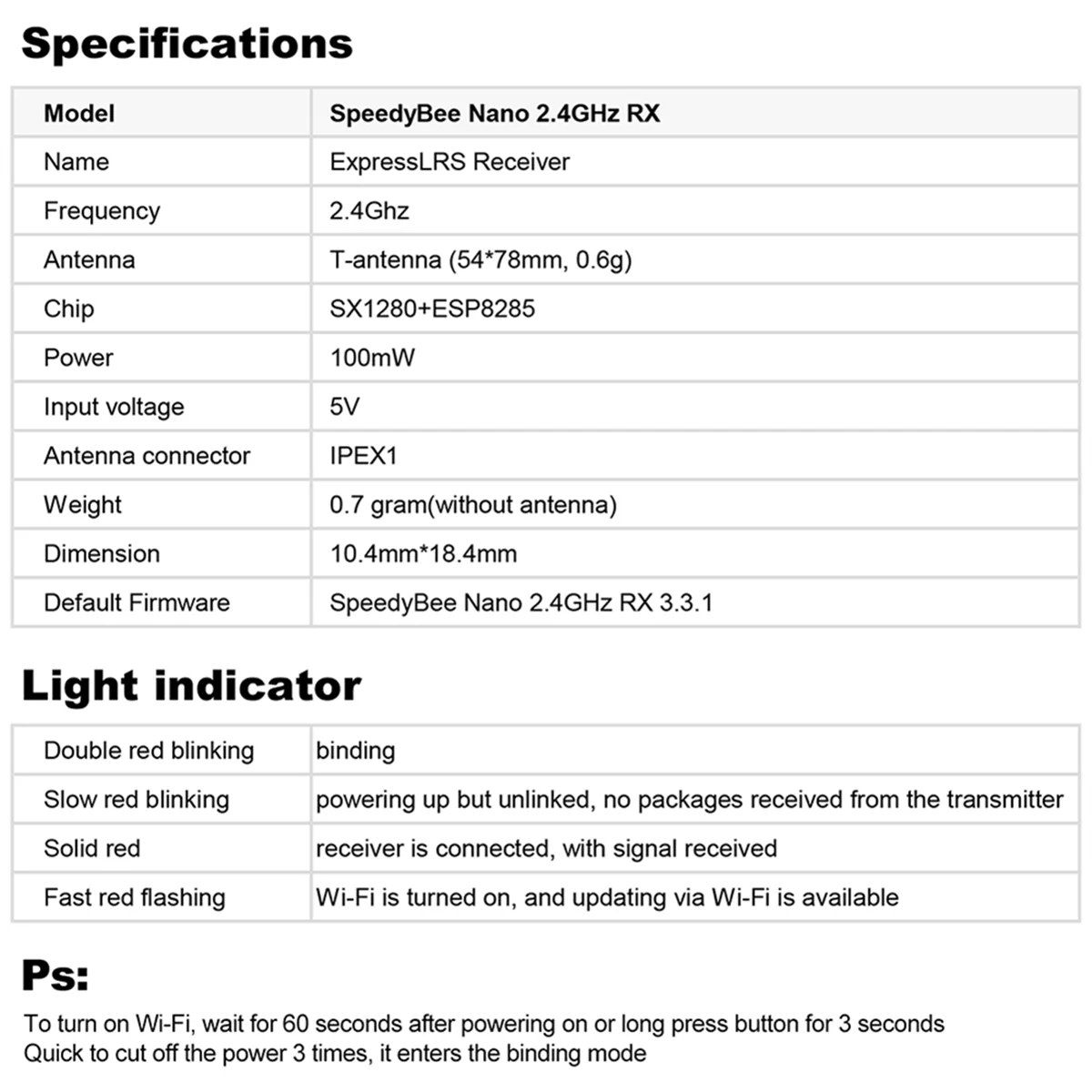 B52C For SpeedyBee Nano 2.4G ExpressLRS ELRS Receiver for FPV Freestyle Long Range Drones DIY Parts