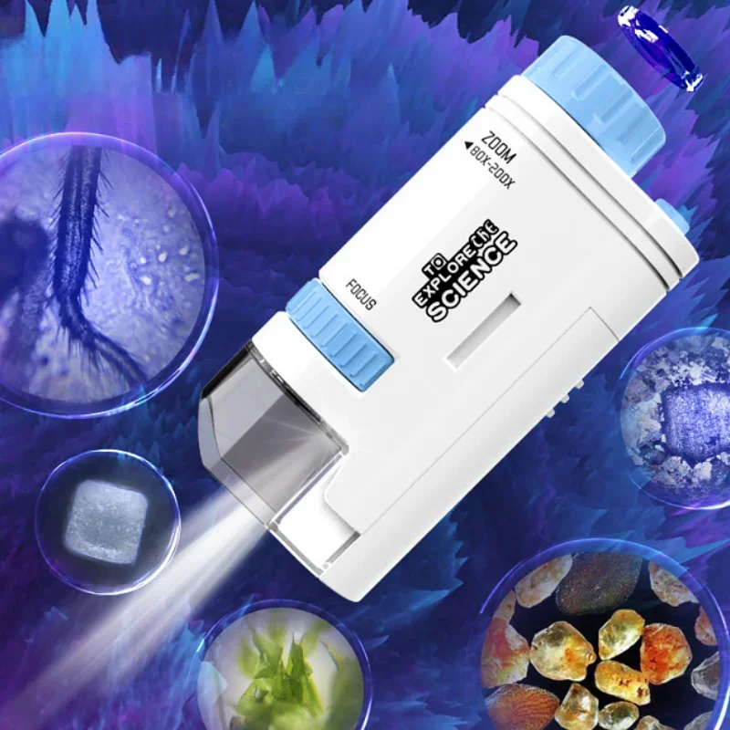 

Outdoor Handheld Microscope Mini Children's Portable Microscope Base Scientific Experiments and Secondary School Educational