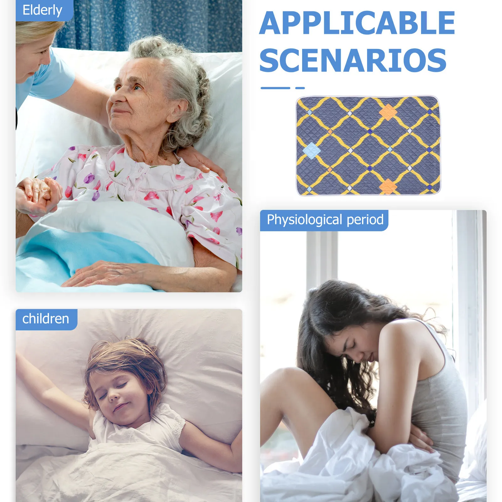 

Хлопковая водонепроницаемая накладка для защиты от недержания, моющийся коврик для кровати, портативная подкладка для защиты от мочи для пожилых женщин, взрослых и детей, для здоровья