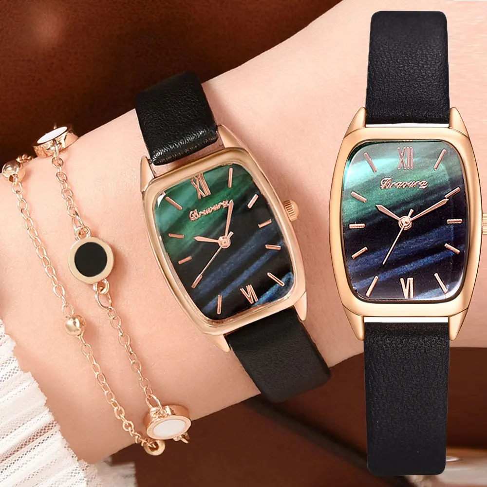 

New Fashion Women Watches 2022 Leather Band Quartz Analog Pointer Wristwatches Round Luxury Casual Watch For Women reloj mujer