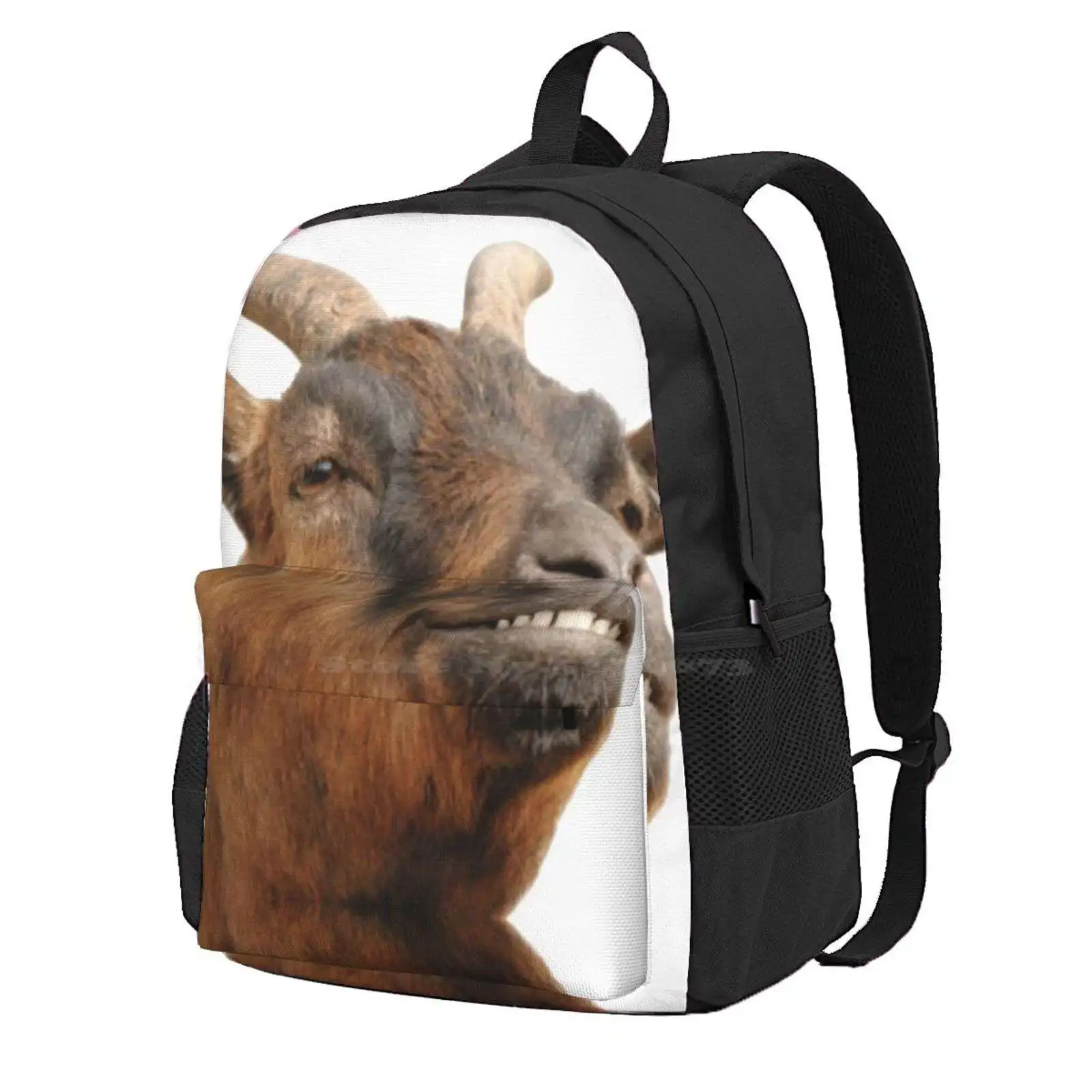 Happy Goat Hot Sale Schoolbag Backpack Fashion Bags Happy Goat Goats Funny Animals Smile Farm Animal