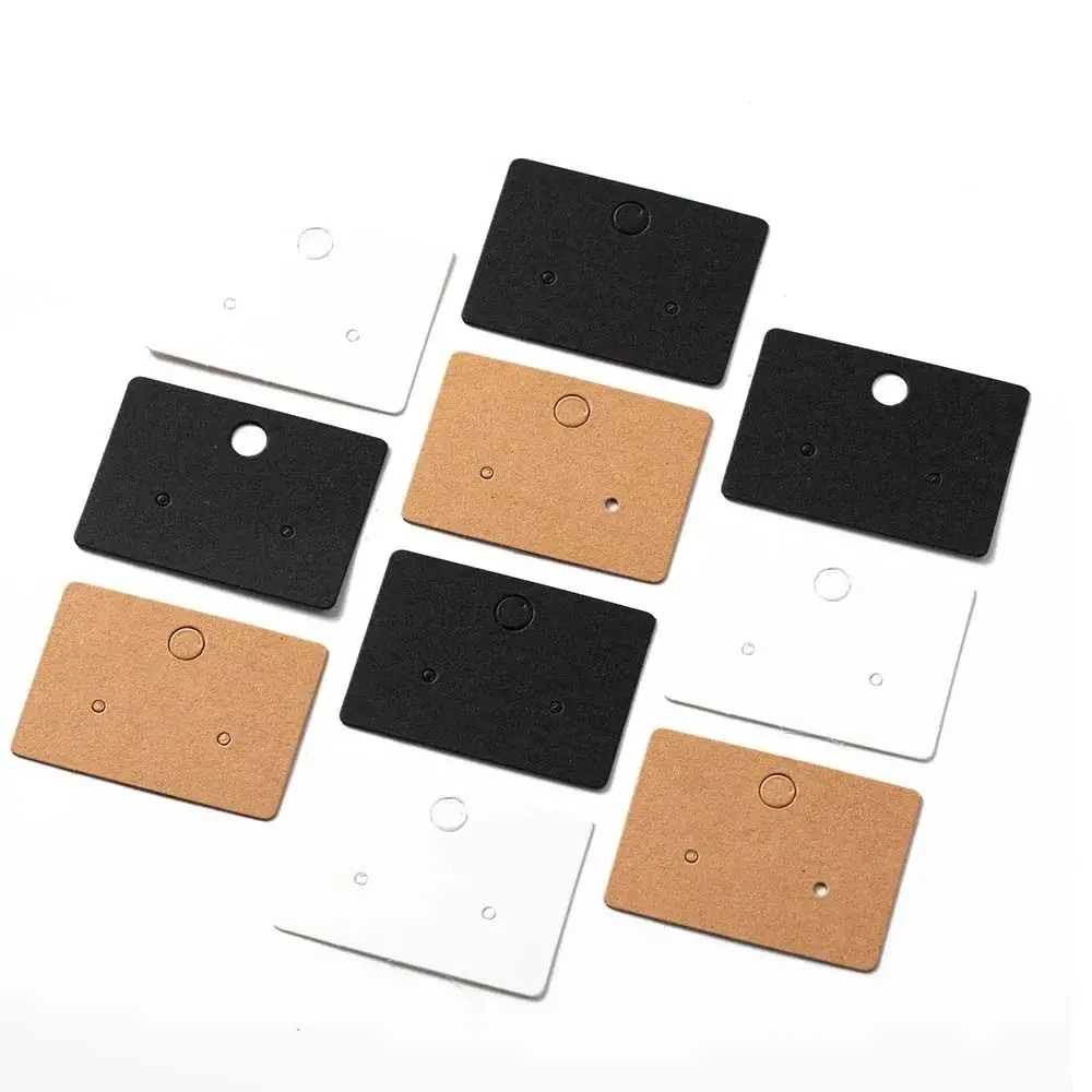 100 шт. прочные бумажные демонстрационные карты, круглые прямоугольные бирки из крафт-бумаги, упаковка для сережек, подвесная бирка, пустая подставка для дисплея