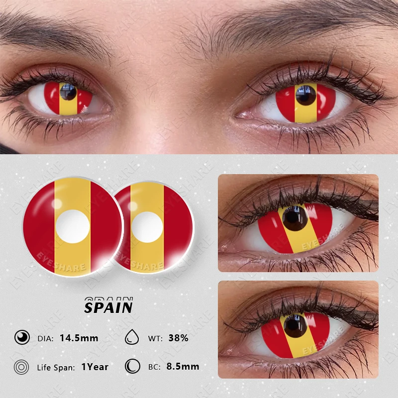 Eye share 1 Paar farbige Kontaktlinsen cosplay bunte Kontakt blaue Augen Kontakt Anime rote Linsen Halloween weiße Linsen