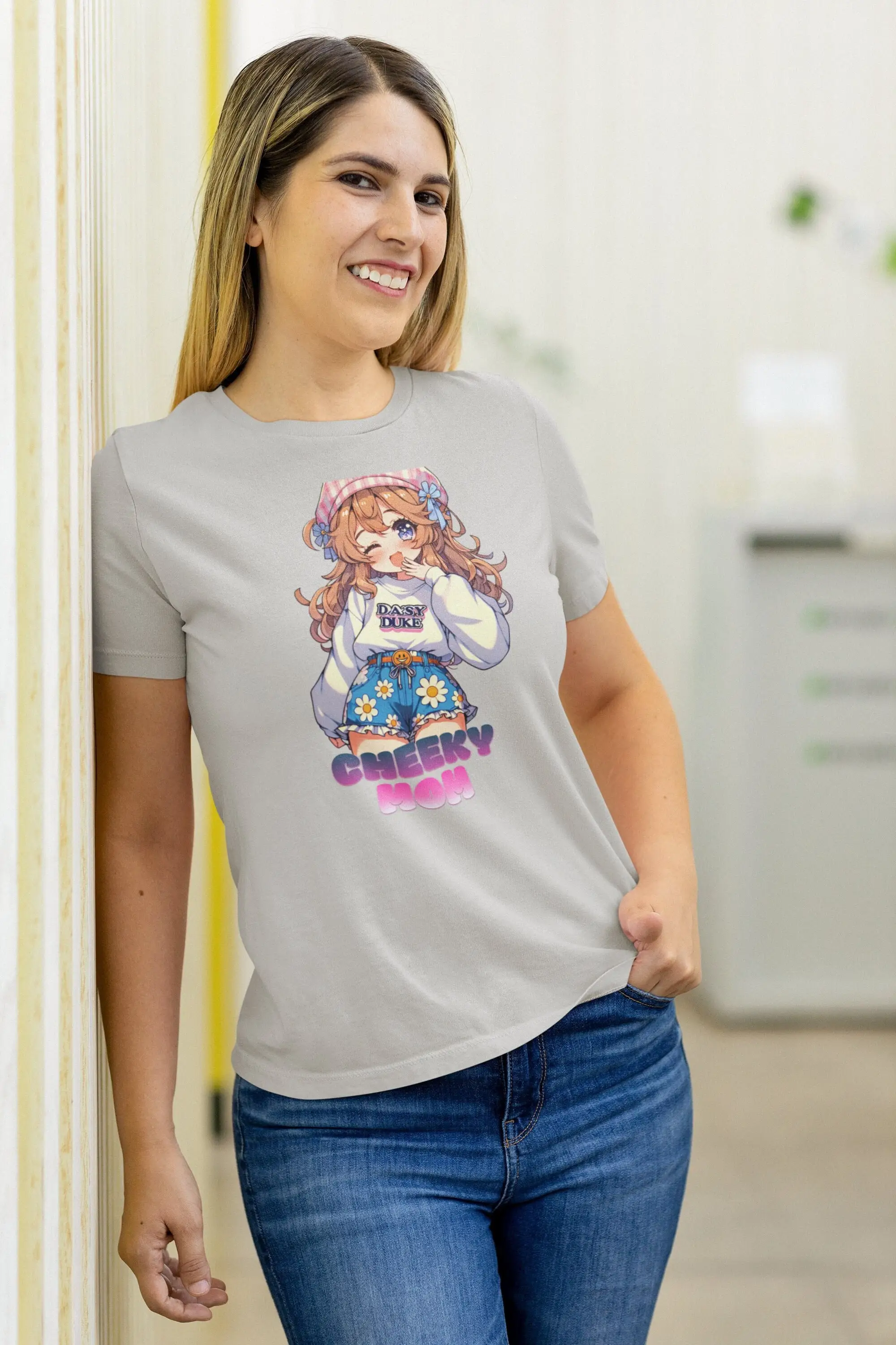 Cheeky Mom Cute Anime T shirt s for Mothers Day cool moms fan tee loving Daisy Dukes