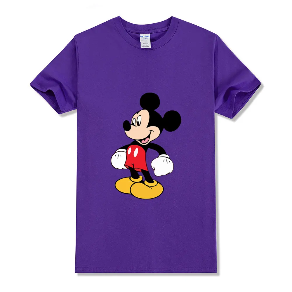 

2025 New European and American Hot Selling Summer Disney Cute Mickey Printed Men's T-shirt Women's Polo T-shirt Couple Casual