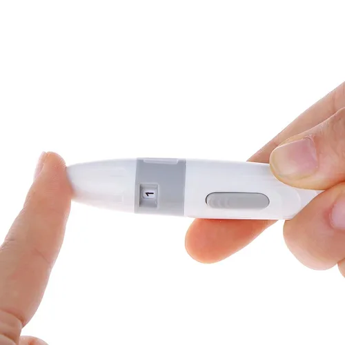 Imagen 2 del producto Dispositivo de lanzamiento de pluma de lanceta de 2 tipos para recoger sangre de diabéticos, dispositivo de lanzamiento de pluma de prueba de glucosa de muestreo de sangre ajustable de 5 profundidad
